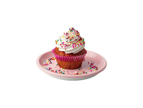 AI generated a plate of cupcake png