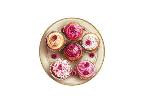 AI generated a plate of cupcake png