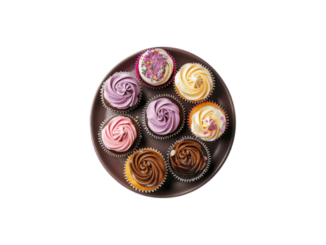 AI generated a plate of cupcake png