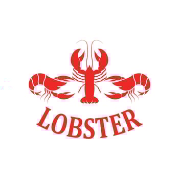 Lobster logo design template vector