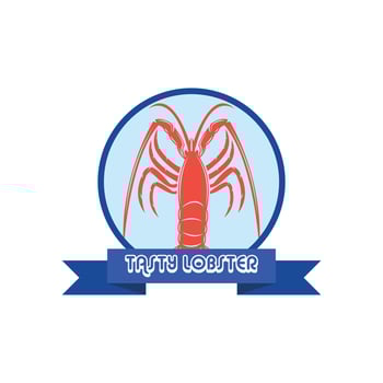 Lobster logo design template vector