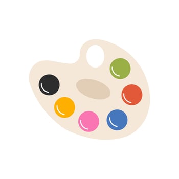 Watercolor painting palette icon isolated. vector