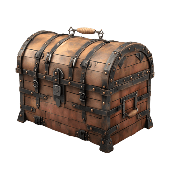 AI generated Classic Lockable Wooden Treasure Chest Securely Closed png