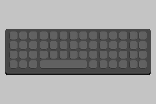 A minimalist rectangular gray color buttons design on a desktop keyboard used as a Peripheral device Vector Illustration Icon Symbols QWERTY