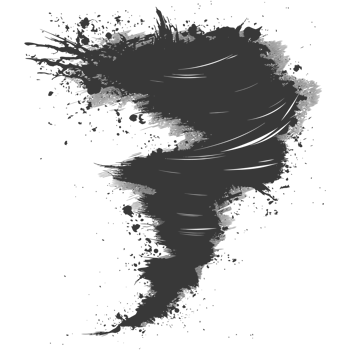 AI generated Silhouette Tornado whirlwind black color only png