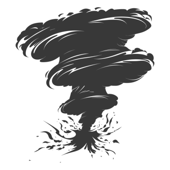 AI generated Silhouette Tornado whirlwind black color only png