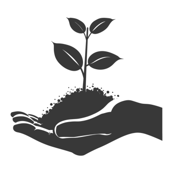 AI generated Silhouette Two Hand holding soil with growing sprout black color only png