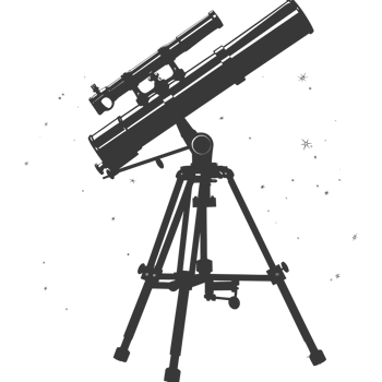 AI generated Silhouette telescope black color only png