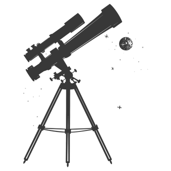 AI generated Silhouette telescope black color only png