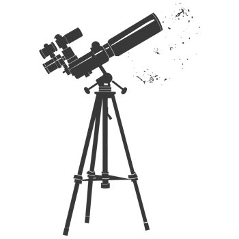 AI generated Silhouette telescope black color only png