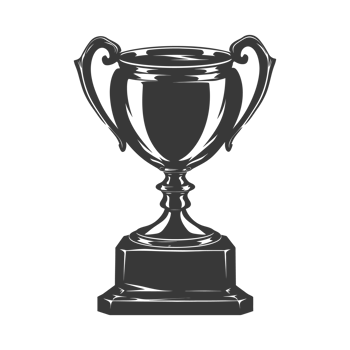 AI generated Silhouette trophy winner symbol black color only png