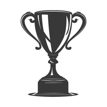 AI generated Silhouette trophy winner symbol black color only png