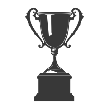 AI generated Silhouette trophy winner symbol black color only png