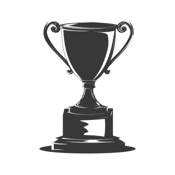 AI generated Silhouette trophy winner symbol black color only png
