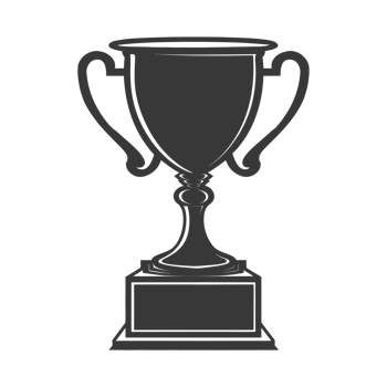 AI generated Silhouette trophy winner symbol black color only png