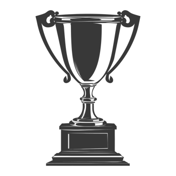 AI generated Silhouette trophy winner symbol black color only png