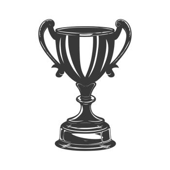 AI generated Silhouette trophy winner symbol black color only png