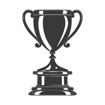 AI generated Silhouette trophy winner symbol black color only png
