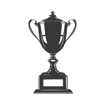 AI generated Silhouette trophy winner symbol black color only png