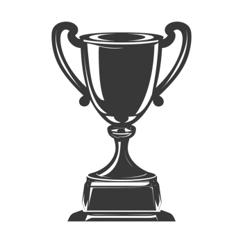AI generated Silhouette trophy winner symbol black color only png