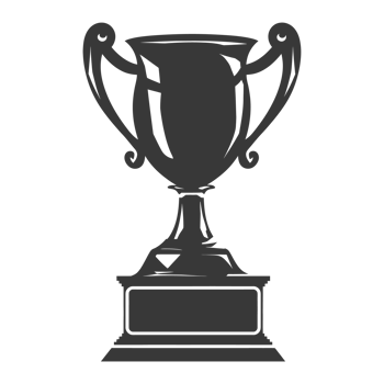 AI generated Silhouette trophy winner symbol black color only png