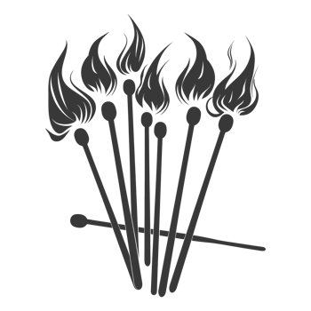 AI generated Silhouette wooden matches black color only png