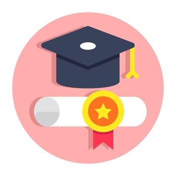 Academic cap icon, vector design of mortarboard