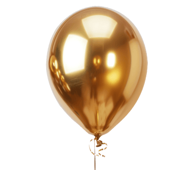 AI generated a gold balloon isolated png