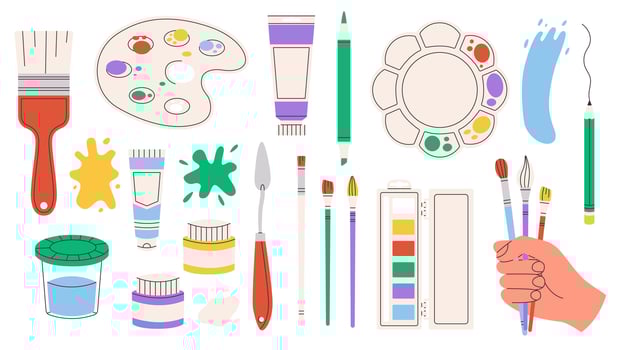 Painting tools set vector