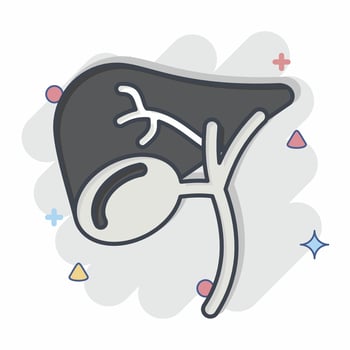 Icon Gallbladder. related to Human Organ symbol. comic style. simple design editable. simple illustration vector
