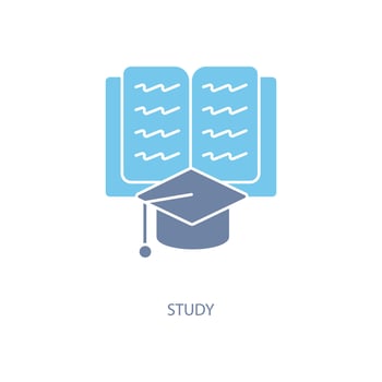study concept line icon. Simple element illustration. study concept outline symbol design. vector