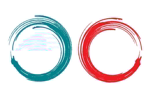 Enso zen stroke red circle japanese brush symbol vector illustration.