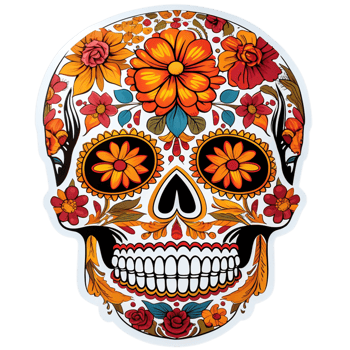 AI generated Dia de los muertos Mexican skull, Day of the dead Mexican skull png