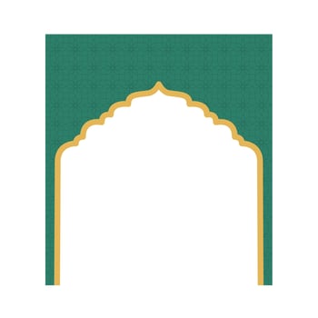 Green Islamic shape frame. Arabian muslim shape vector