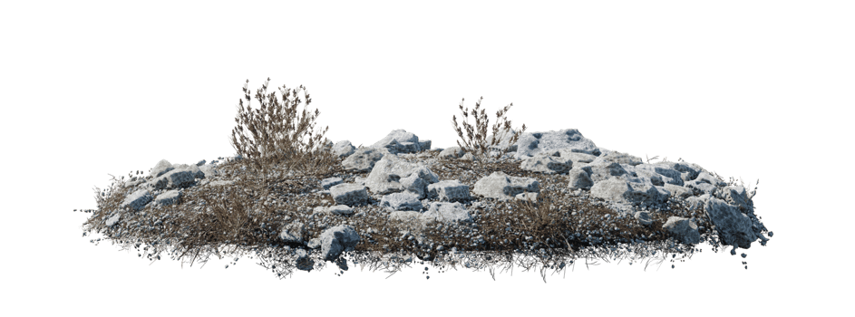 Round surface patch covered with flowers, green or dry grass isolated on white background. Realistic natural element for design. Bright 3d illustration. png