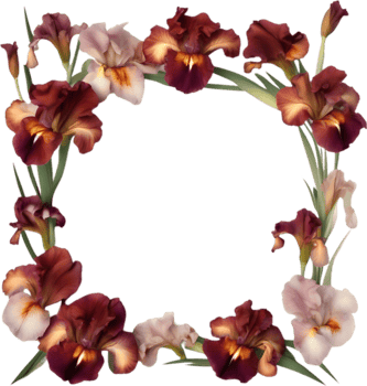 AI generated Colorful painting of Iris floral frame. png