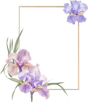 AI generated Colorful painting of Iris floral frame. png