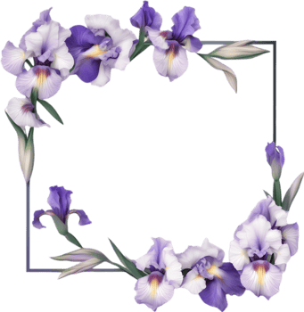 AI generated Colorful painting of Iris floral frame. png