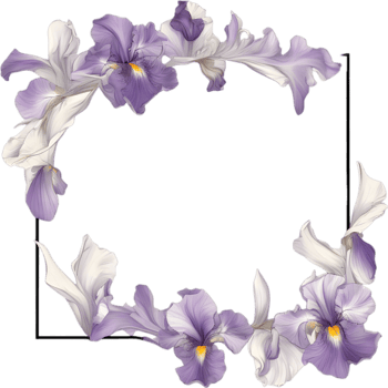 AI generated Colorful painting of Iris floral frame. png