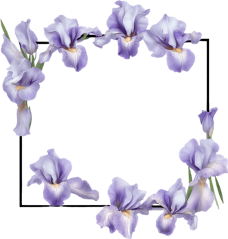 AI generated Colorful painting of Iris floral frame. png