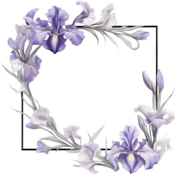 AI generated Colorful painting of Iris floral frame. png
