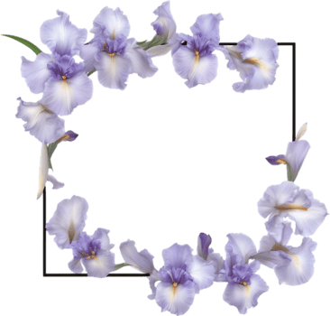 AI generated Colorful painting of Iris floral frame. png