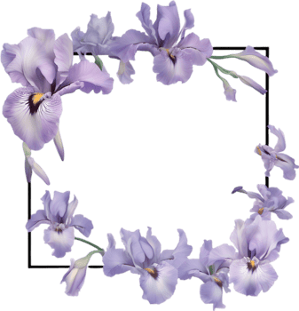 AI generated Colorful painting of Iris floral frame. png