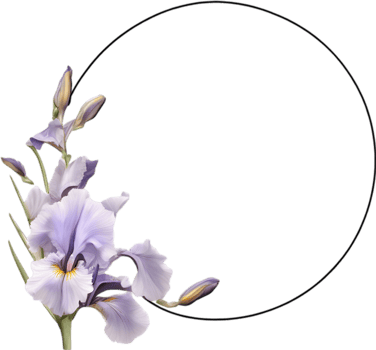 AI generated Colorful painting of Iris floral frame. png