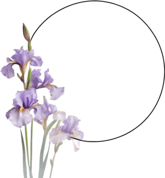 AI generated Colorful painting of Iris floral frame. png