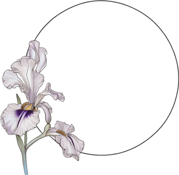 AI generated Colorful painting of Iris floral frame. png
