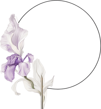 AI generated Colorful painting of Iris floral frame. png