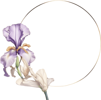 AI generated Colorful painting of Iris floral frame. png