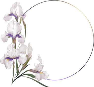 AI generated Colorful painting of Iris floral frame. png