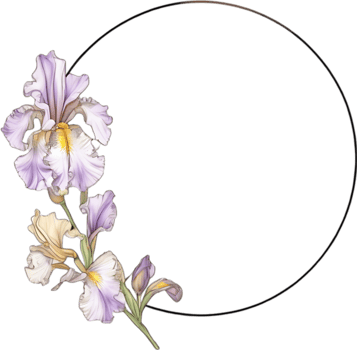 AI generated Colorful painting of Iris floral frame. png